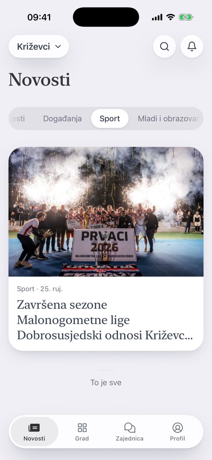 Pod Sportom kraj sezone lokalne malonogometne lige. Vijest s fotografijom, tko ju je napisao i vrijeme čitanja. Na kraju gumbi za cijeli članak, dijeljenje i razgovor sa susjedima.