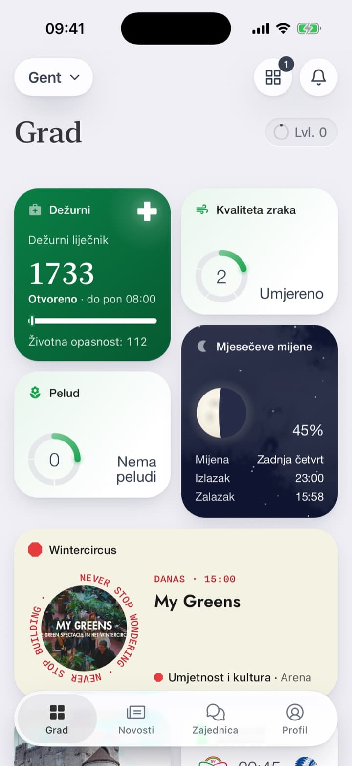 Pločica je zelena dok dežurstvo traje i pokazuje broj. Stranica na prvo mjesto stavlja broj za hitne slučajeve, a zatim dežurnog liječnika s jednim gumbom za poziv.